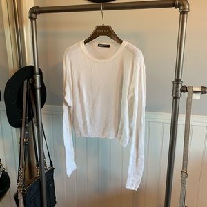 White long sleeve brandy Melville crop